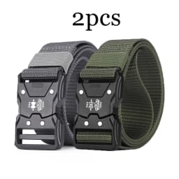 2pcs Fashion Men's Canvas Belt Simple Men's Outdoor Adventure Multi-function Belt Suitable For Youth Casual Shorts Belt