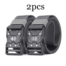 2pcs Fashion Men's Canvas Belt Simple Men's Outdoor Adventure Multi-function Belt Suitable For Youth Casual Shorts Belt