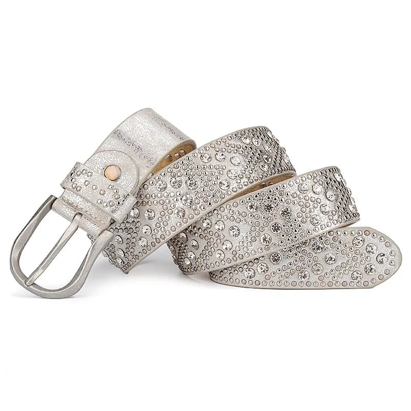 Rivet Vintage Luxury Designer Punk Set Auger Belts Women High Quality Female Genuine Real Leather Waist Handmade Strap for Jeans