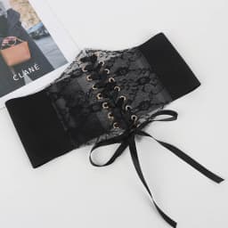 Transparent Lace Wide Corset Waist Belt Flower Embroidery Waistband Strap Stretchy Decorative Black White Red Body Shapewear