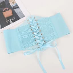 Transparent Lace Wide Corset Waist Belt Flower Embroidery Waistband Strap Stretchy Decorative Black White Red Body Shapewear