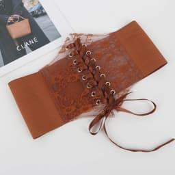 Transparent Lace Wide Corset Waist Belt Flower Embroidery Waistband Strap Stretchy Decorative Black White Red Body Shapewear