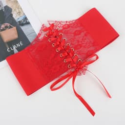 Transparent Lace Wide Corset Waist Belt Flower Embroidery Waistband Strap Stretchy Decorative Black White Red Body Shapewear