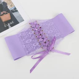 Transparent Lace Wide Corset Waist Belt Flower Embroidery Waistband Strap Stretchy Decorative Black White Red Body Shapewear