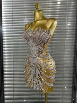 Shining Sequins Women Sexy Strapless Mesh See Through Bodycon Mini Dress Nightclub Party Celebrate Birthday Stage Wear