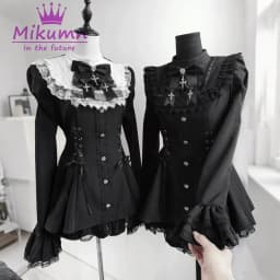 Mikumn Harajuku Y2k Japanese Lolita Style Dress With Shorts Kawaii Vestidos Women Gothic Lace Bow Flare Sleeve Party Mini Dress