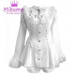Mikumn Harajuku Y2k Japanese Lolita Style Dress With Shorts Kawaii Vestidos Women Gothic Lace Bow Flare Sleeve Party Mini Dress