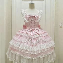 2025 Japanese Sweet Lolita Kawaii Dress Women Spring Printed Bow Fake Two Piece Dress Female Korea Style Design Party Clothing