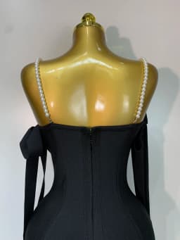 Women Sexy Backless Pearl Diamonds Crystal Bodycon Bandage Dresses Celebrity Elegant Evening Party Club Dress Vestido