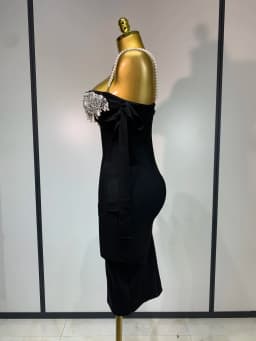 Women Sexy Backless Pearl Diamonds Crystal Bodycon Bandage Dresses Celebrity Elegant Evening Party Club Dress Vestido