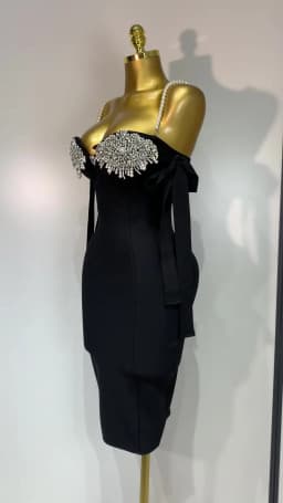 Women Sexy Backless Pearl Diamonds Crystal Bodycon Bandage Dresses Celebrity Elegant Evening Party Club Dress Vestido