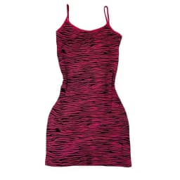 Y2K Grunge Pink Zebra Print Bodycon Mini Dress Women Sleeveless Slim Halter Dress E-girl Aesthetic Party Clubwear Streetwear