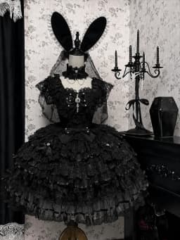 Y2K Sweet Lolita Jks Strap Dress Women Solid Ruffle Lace Bow Patchwork Kawaii Princess Ball Gown Knee-Length Elegant Party