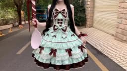 Y2K Sweet Lolita Jks Strap Dress Women Solid Ruffle Lace Bow Patchwork Kawaii Princess Ball Gown Knee-Length Elegant Party