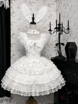 Y2K Sweet Lolita Jks Strap Dress Women Solid Ruffle Lace Bow Patchwork Kawaii Princess Ball Gown Knee-Length Elegant Party