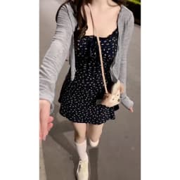 Sweet Spicy Strappy Mini Bodycon Dress Beach Cover-Up for Women Fashionable Fall New Arrivals French Floral Print Waist-Defining