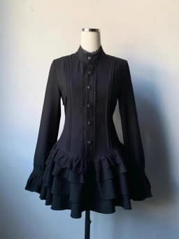 Spring Vintage Gothic Style Lace Up Dress Women Design High Street Black Lolita Slim Dresses 2025 Y2k Lace Long Sleeve Clothing