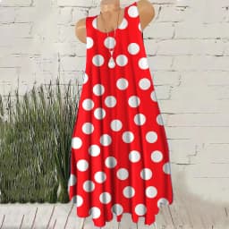 Round Dot Pattern Fashion Women Mini Dresses Summer Sleeveless 3D Printing Street Ladies Trend Dress 3XL Plus Size Casual Dress