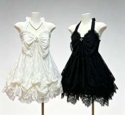 Gothic Retro Sweet Bud Mini Dress Women Harajuku Y2k Strap Dress Y2K Aesthetic Club Party Fashion Outfits