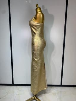 Women Sleeveless Bodycon Bandage Dress Celebrity Elegant Gold Cocktail Evening Party Luxury Birthday Dress Vestidos