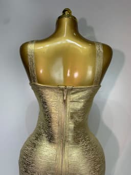Women Sleeveless Bodycon Bandage Dress Celebrity Elegant Gold Cocktail Evening Party Luxury Birthday Dress Vestidos