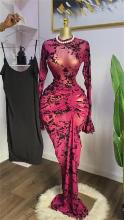 CM.YAYA Women Long Sleeve Stacked Mesh See Though with Lining Bodycon Long Dress 2025 Autumn Evening Birthday Sexy Party Dresses