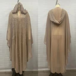 New Ethnic Style Hooded Robe with Bead Embellishment Shoulder Shawl Cape Long Skirt Batwing Sleeve Diamond Heat Treatment