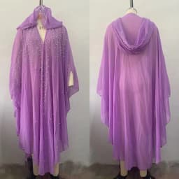 New Ethnic Style Hooded Robe with Bead Embellishment Shoulder Shawl Cape Long Skirt Batwing Sleeve Diamond Heat Treatment