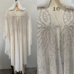 New Ethnic Style Hooded Robe with Bead Embellishment Shoulder Shawl Cape Long Skirt Batwing Sleeve Diamond Heat Treatment
