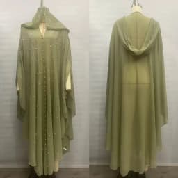 New Ethnic Style Hooded Robe with Bead Embellishment Shoulder Shawl Cape Long Skirt Batwing Sleeve Diamond Heat Treatment