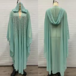 New Ethnic Style Hooded Robe with Bead Embellishment Shoulder Shawl Cape Long Skirt Batwing Sleeve Diamond Heat Treatment