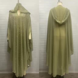 New Ethnic Style Hooded Robe with Bead Embellishment Shoulder Shawl Cape Long Skirt Batwing Sleeve Diamond Heat Treatment