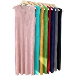 Miyake Pleated Dress Spring Summer Fashion Women Sleeveless Vest Dress High Elastic Slim Long Vestidos Female Strap Dresses