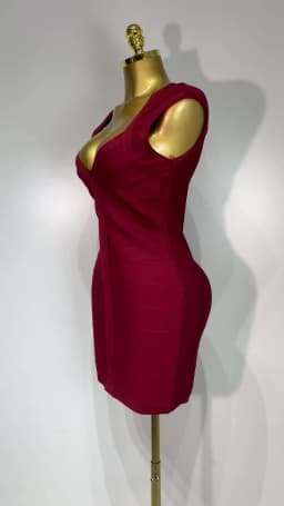 Women Sexy Sleeveless Deep V-neck Bodycon Mini Bandage Dresses Elegant Evening Party Luxury Birthday Club Prom Gown