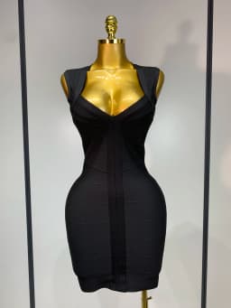 Women Sexy Sleeveless Deep V-neck Bodycon Mini Bandage Dresses Elegant Evening Party Luxury Birthday Club Prom Gown
