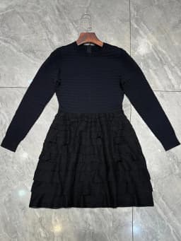Ruched Skirt Fit And Flare Dress