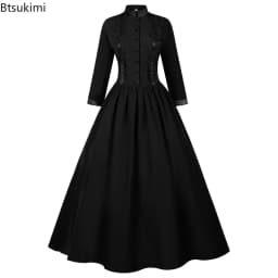 New Medieval Gothic Victorian Civil War Ball Gown Queen Princess Dress Masquerade Royal Gothic Elegant Vampire Bride Swing Dress