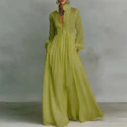 French Elegant High Waist Swing Long Dress Woman Spring Solid Pockets Pleated Maxi Dress Autumn Long Sleeve Button Evening Dress