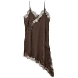 HXAO 2025 Women's Lace Asymmetric Dress Sexy Midi Slip Dress Chic Sleeveless Backless Vestido Luxury Women's Elegant Party Dress