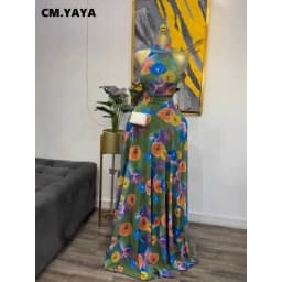 CM.YAYA 2026 Fall Women O-neck Sleeveless Print Mermaid Long Maxi Dress Cocktail Evening Birthday Beach Sexy Night Party Dresses