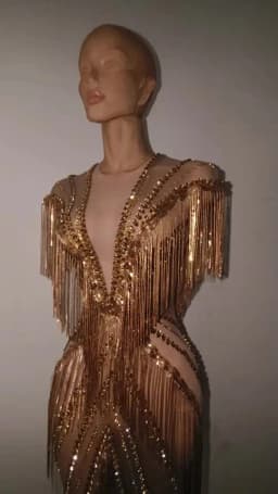 Women Sexy Mesh Sparkly Rhinestone Tassels Stretch Long Dress Evening Nightclub Singer Dance Stage Costume Luxury Birthday Gowns