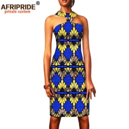 Summer African Dresses for Women Ankara Print Sleeveless Casual Women Sexy Party Dress Bodycon Dress Mini Dress A1825067