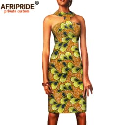 Summer African Dresses for Women Ankara Print Sleeveless Casual Women Sexy Party Dress Bodycon Dress Mini Dress A1825067