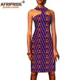 Summer African Dresses for Women Ankara Print Sleeveless Casual Women Sexy Party Dress Bodycon Dress Mini Dress A1825067