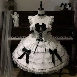 Cosplay Clothing Girls Vintage Elegant Holiday Party Dress 2026 Summer Lolita Strap Dress Japanese Sweet Kawaii Style Y2K Lace