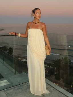 Sexy Strapless Pleated Maxi Dress Women Sleeveless Backless Ruched Loose Long Dresses 2026 New Elegant Beach Evening Party Robes
