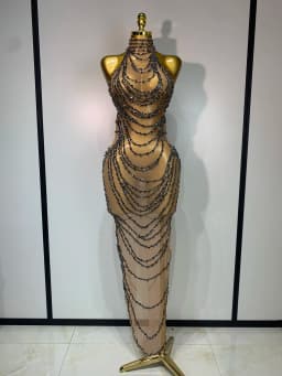Sparkly Rhinestone Sexy Transparent Mesh Long Dress 2025 Women Luxury Birthday Club Party Gown Stage Singer Performance Costume