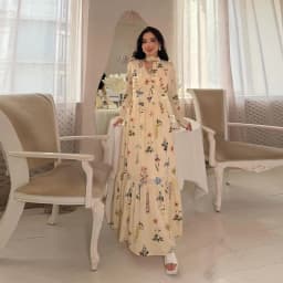 Elegant Printed Flower Women's Dress Contrast Sleeveless Halter Waist-Closed A-Line Lady Dresses Summer Fashion Vacation Robe