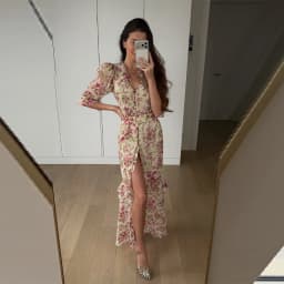 Elegant Printed Flower Women's Dress Contrast Sleeveless Halter Waist-Closed A-Line Lady Dresses Summer Fashion Vacation Robe