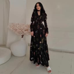 Elegant Printed Flower Women's Dress Contrast Sleeveless Halter Waist-Closed A-Line Lady Dresses Summer Fashion Vacation Robe